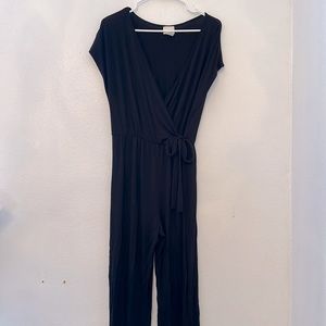 Caution to the Wind Faux Wrap Tie Jumpsuit Size Large